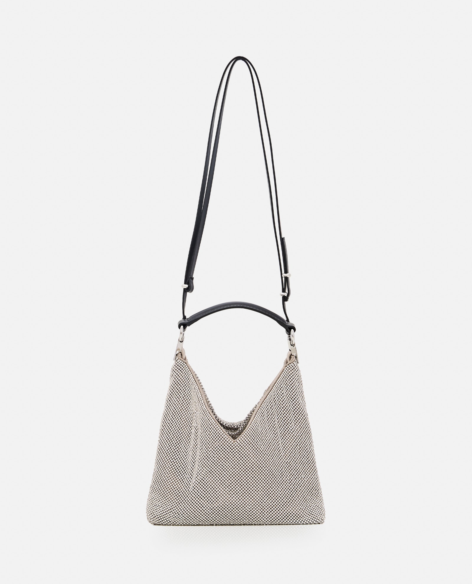 Shop Benedetta Bruzziches Bella Ciao Rhinestone Shoulder Bag In Silver