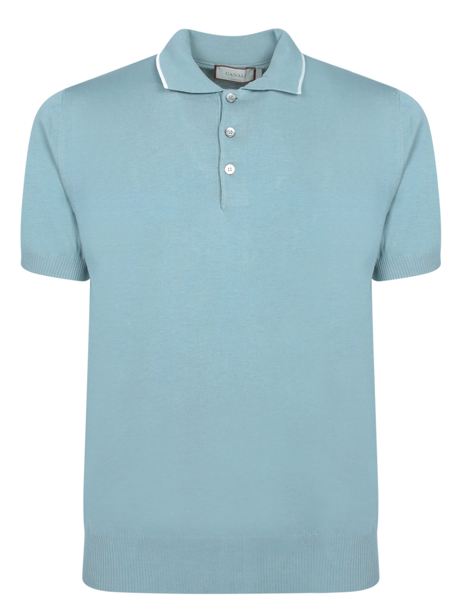 Blue Cotton Polo Shirt
