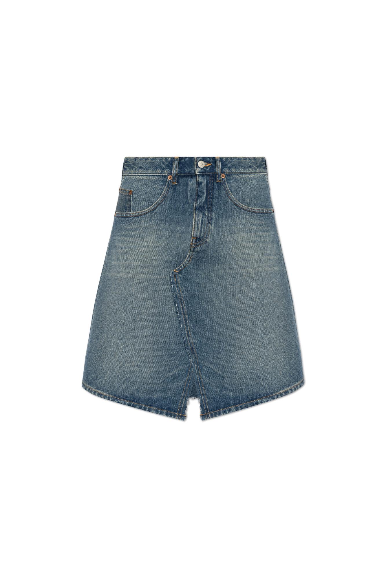 Shop Mm6 Maison Margiela Denim Skirt In Clear Blue