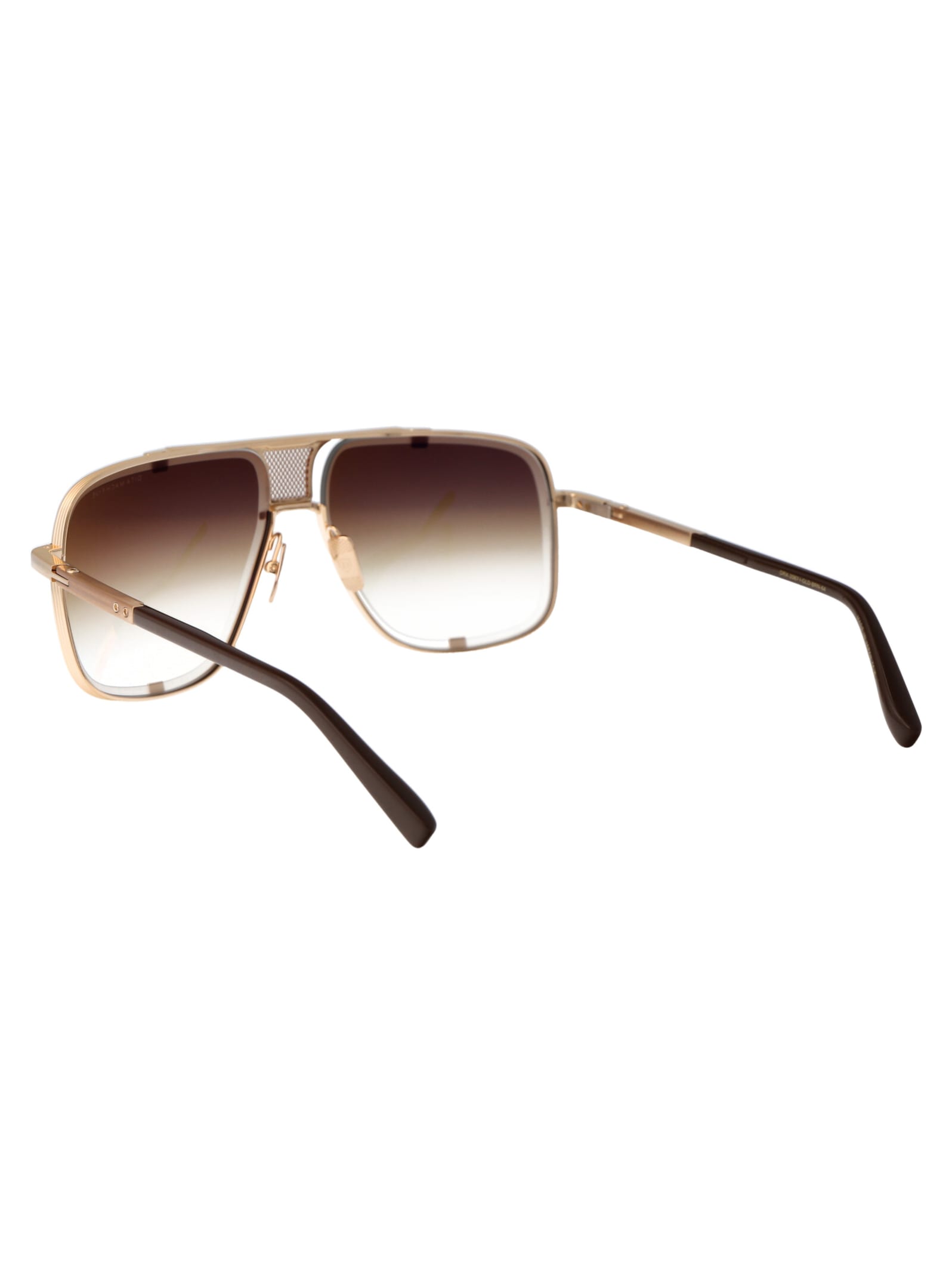 Shop Dita Mach-five Sunglasses In Brushed White Gold - Brown W/ Brown Gradient