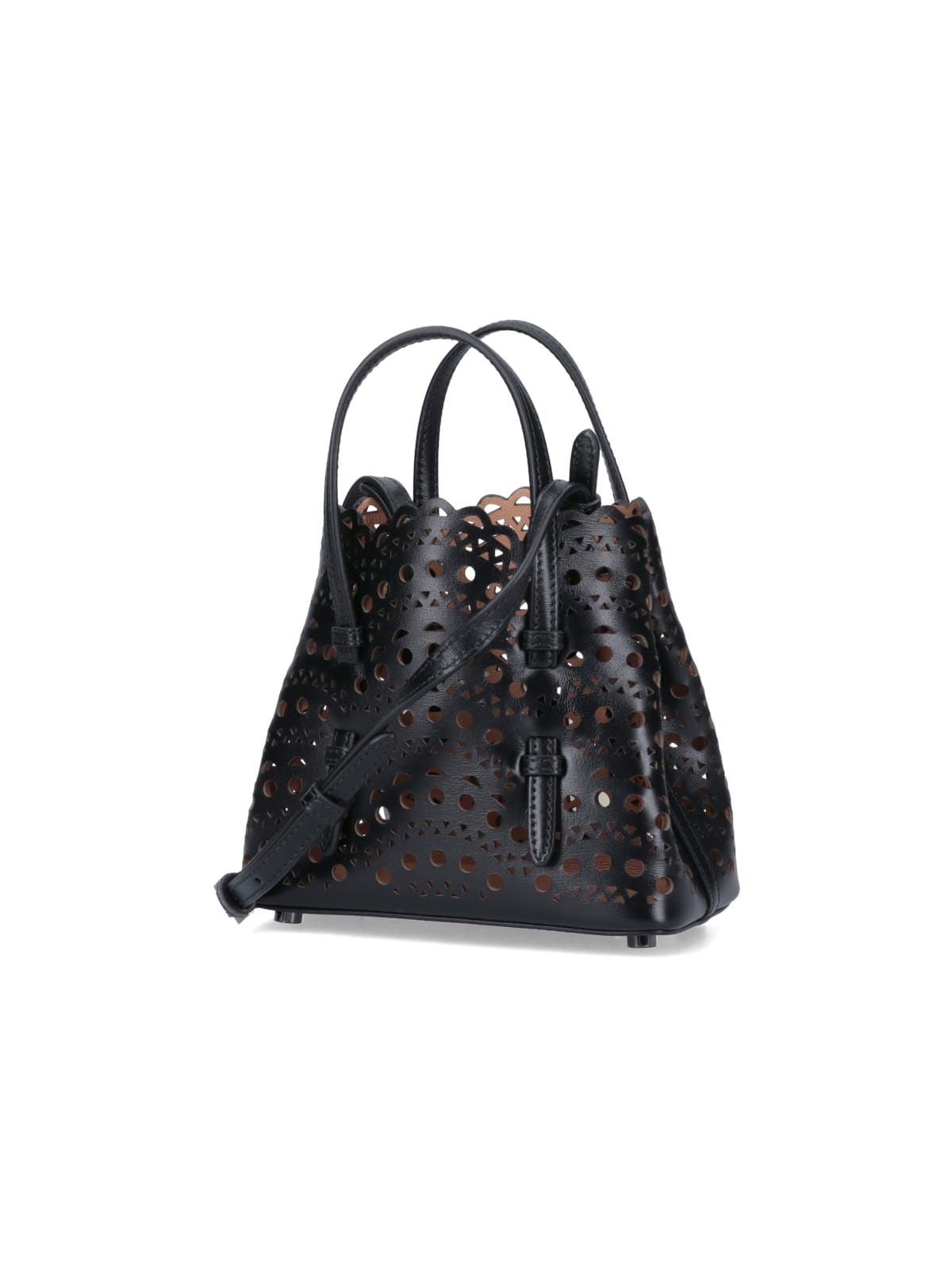 Shop Alaïa Mina 16 Micro Bag In Black