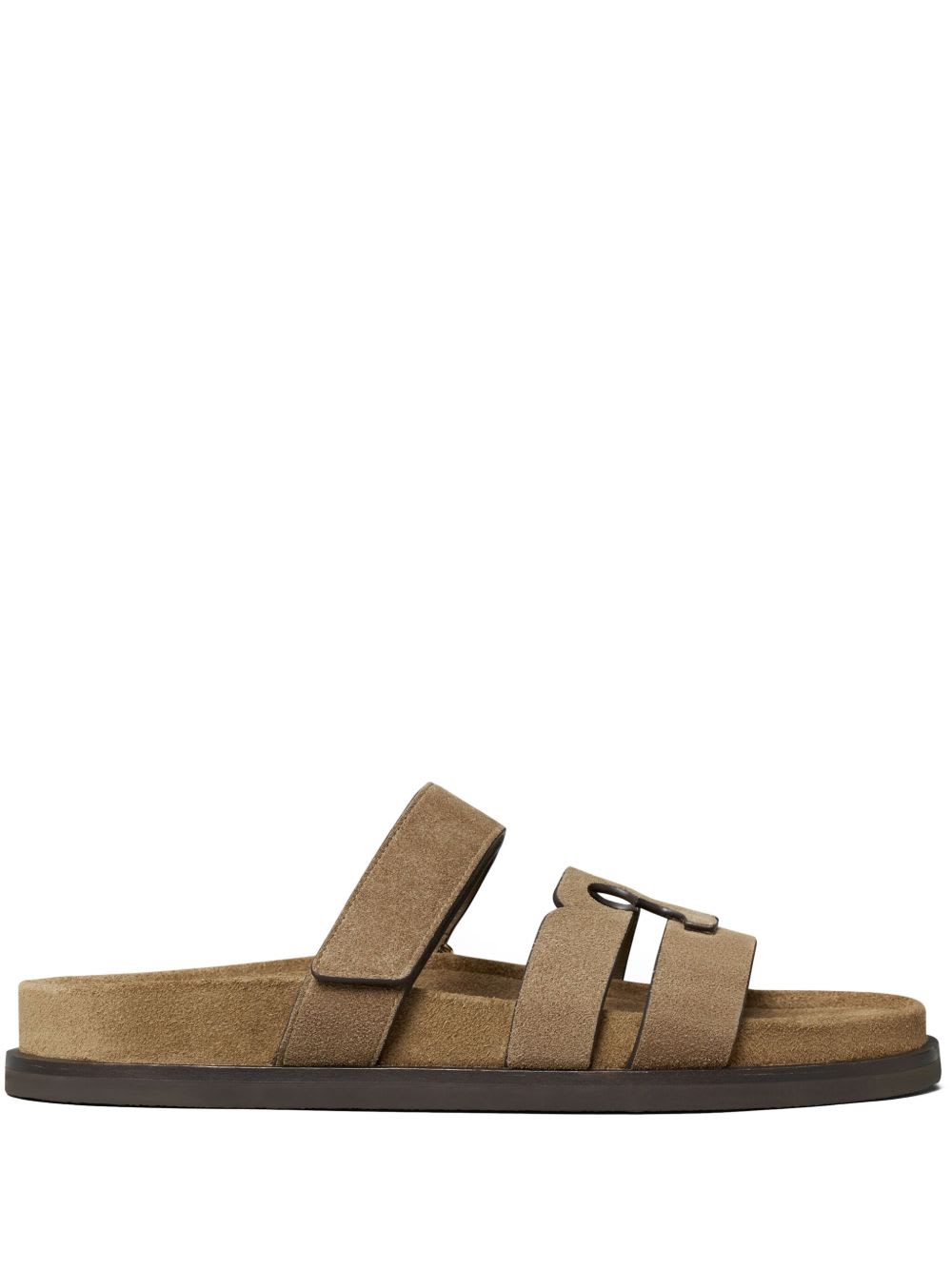 Tory Burch Ines Suede Triple-band Sport Mule Sandals In Brown