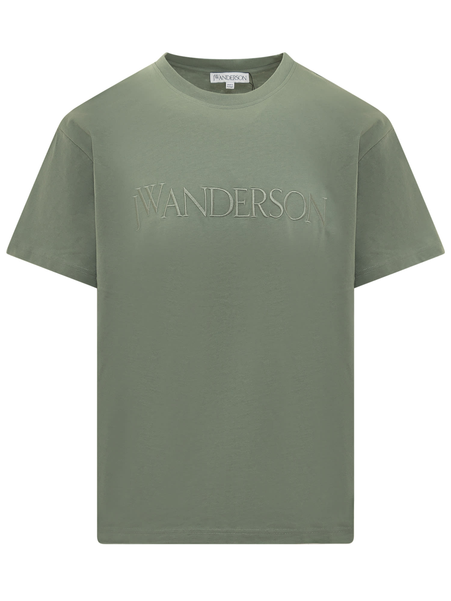 Shop Jw Anderson Logo Emboridery T-shirt In Green