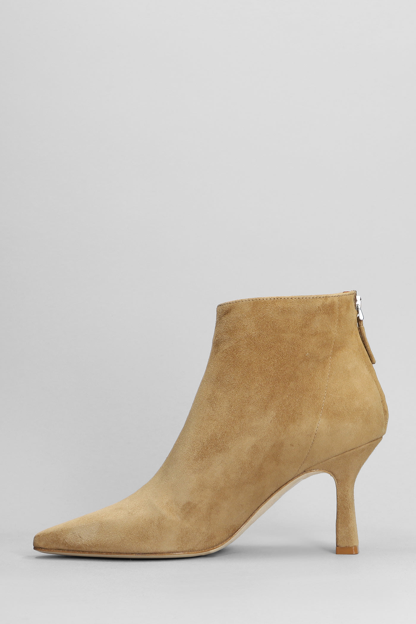 Shop The Seller High Heels Ankle Boots In Leather Color Suede
