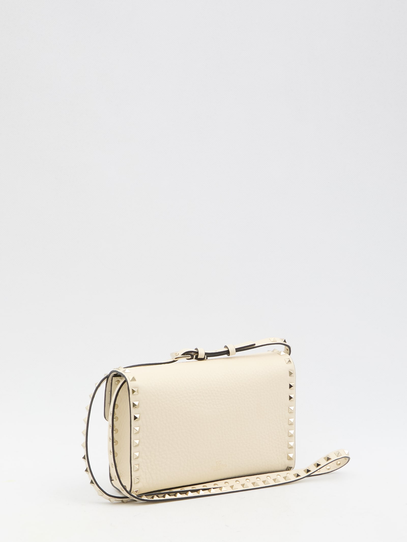 Shop Valentino Rockstud Small Crossbody Bag In Ivory