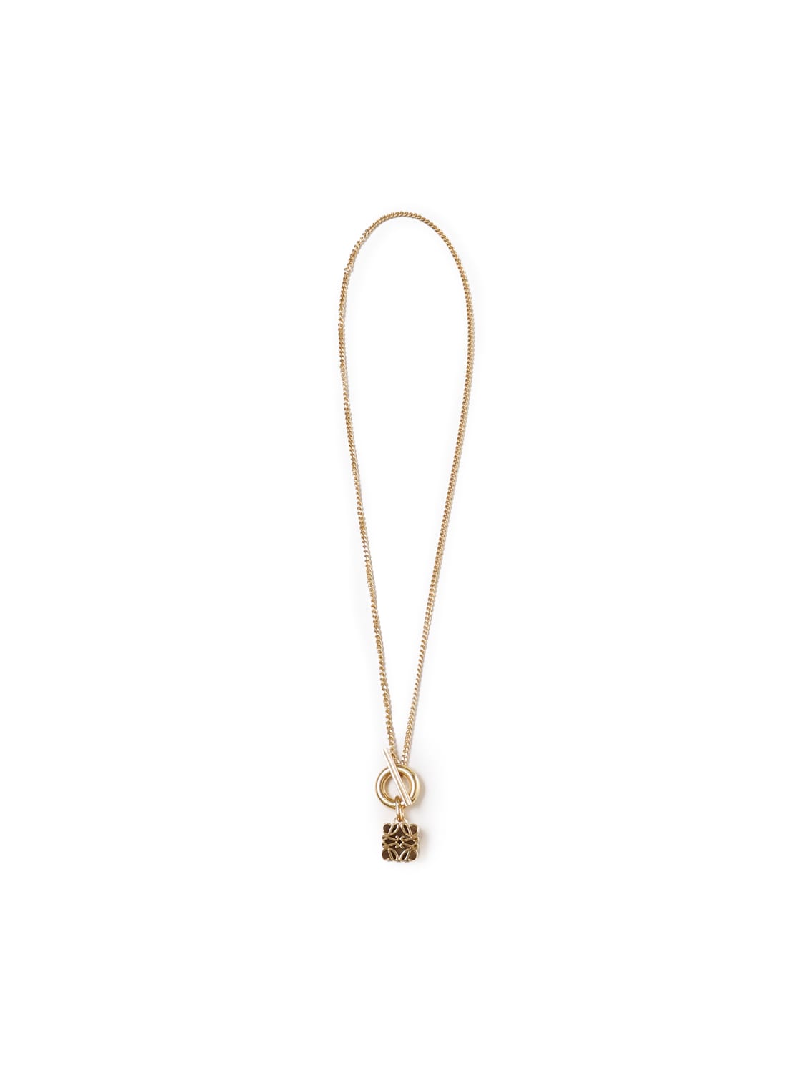 Shop Loewe Anagram Pendant Necklace In Gold