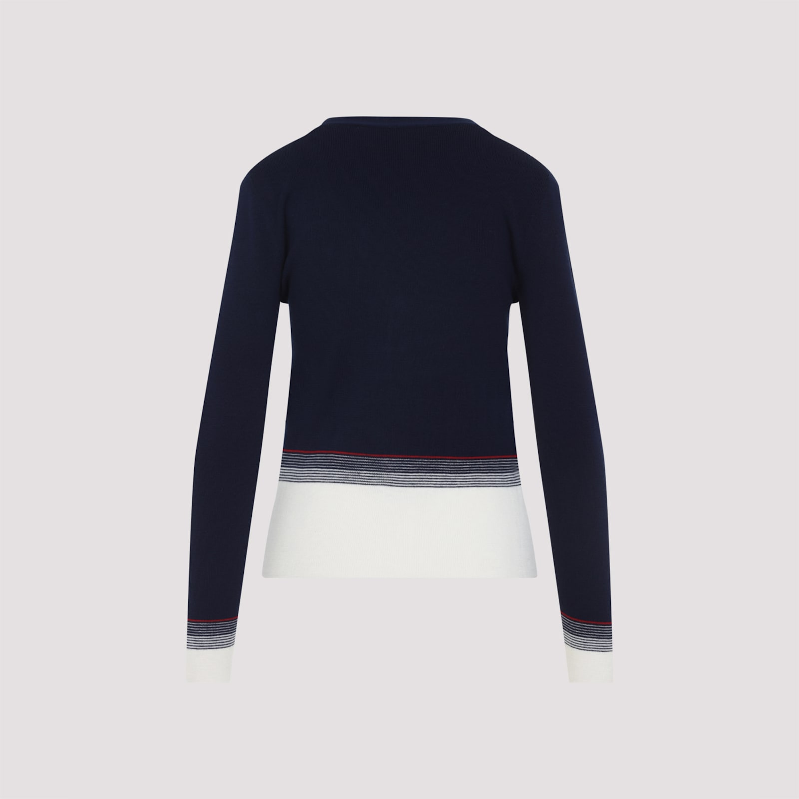 Valentino V-neck Cardigan With Contrast Hem In Blue