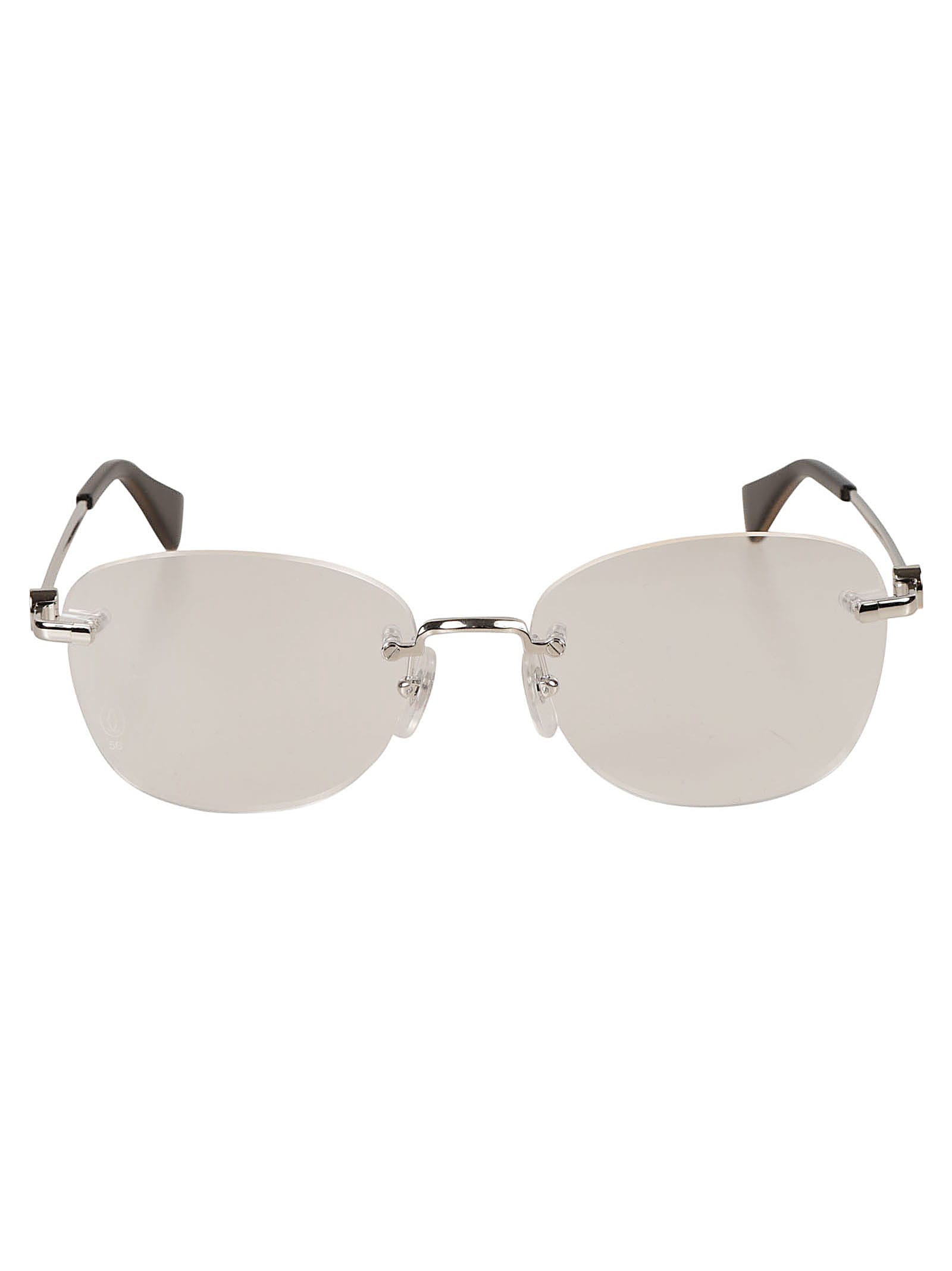 Cartier Wayfarer Frame Glasses In Silver