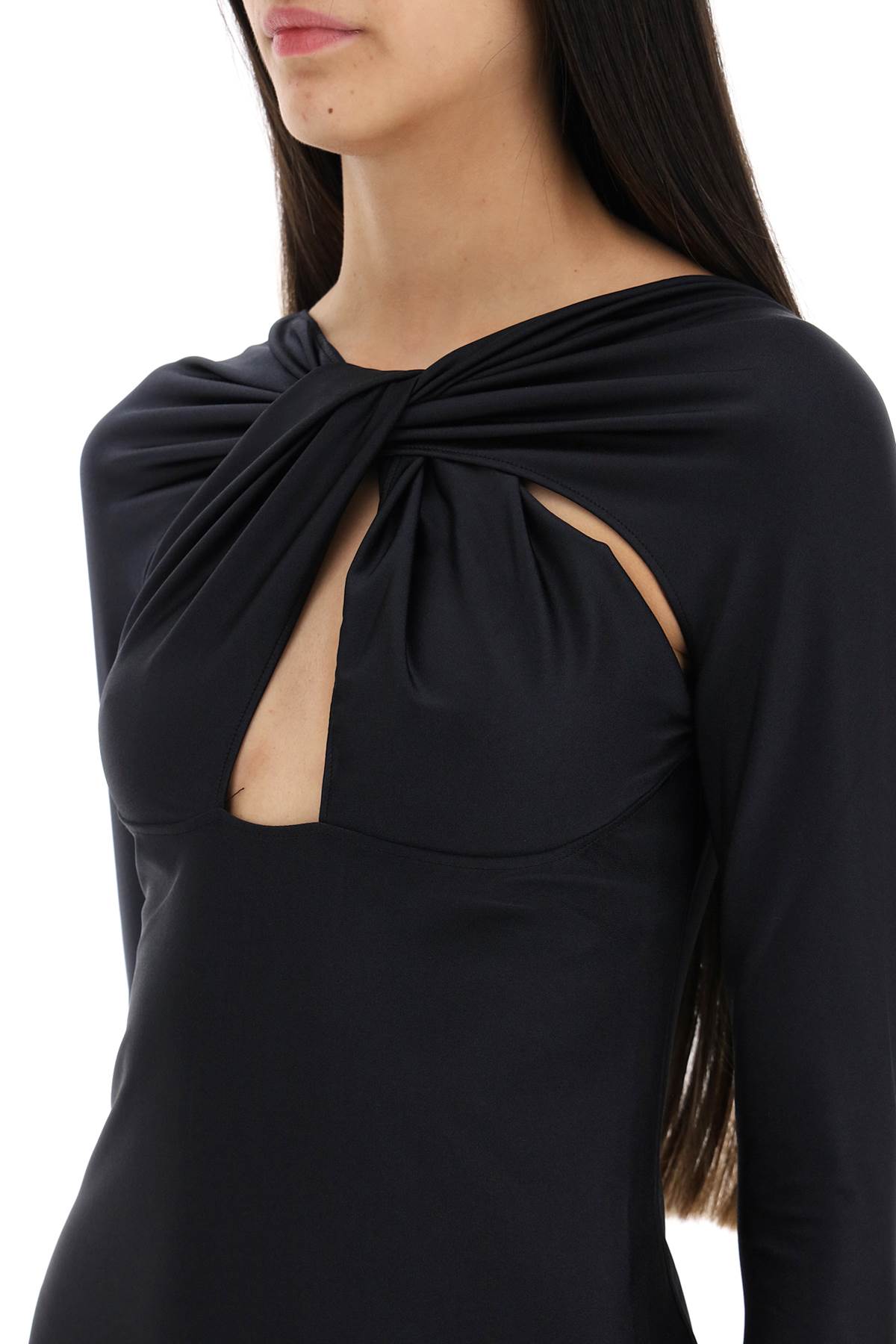 Shop Coperni Twisted Mini Dress With Cut Outs In Black (black)