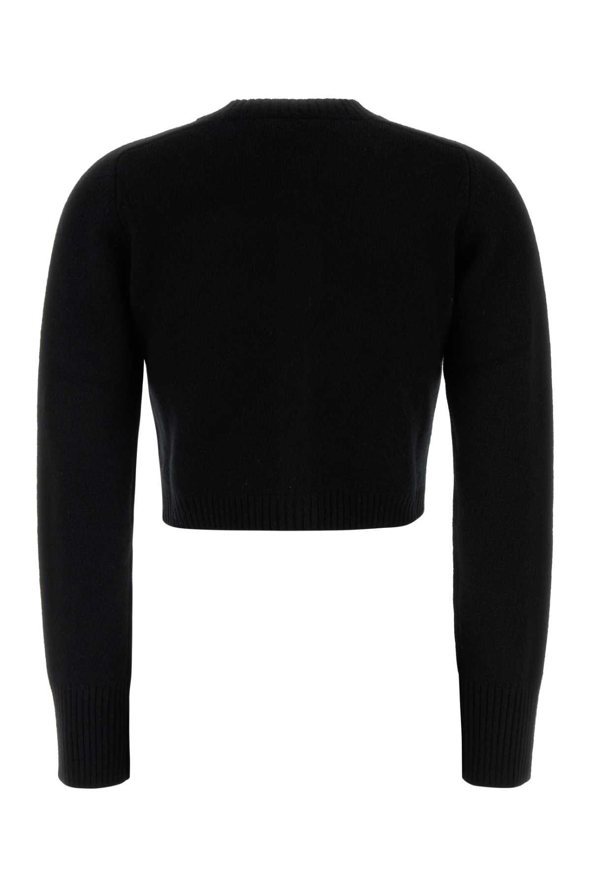 Loulou Studio Black Cropped Cashmere Cardigan In Black