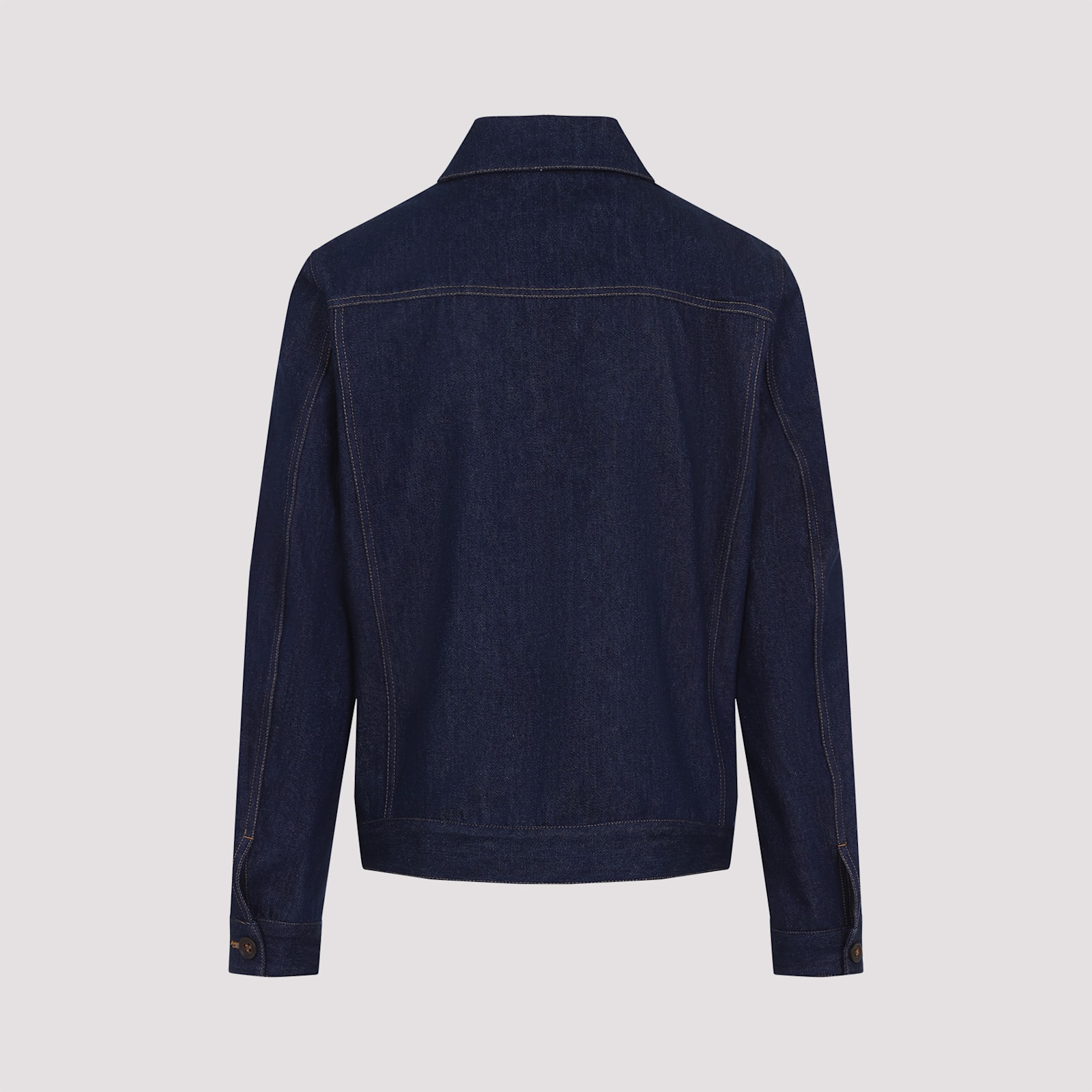 Kiton Cotton Jacket With Pointed Collar And Chest Pockets In Blu