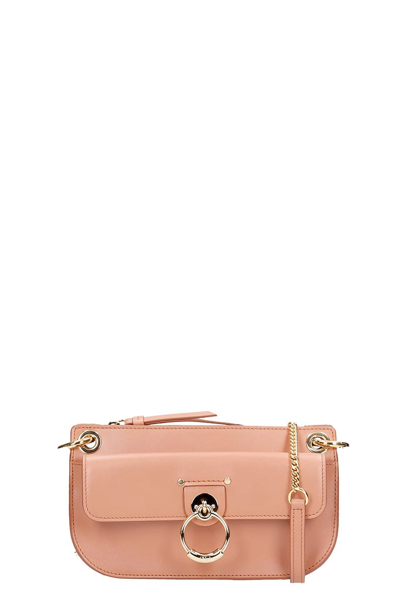 Chloé Tess Mini Shoulder Bag In Rose-pink Leather