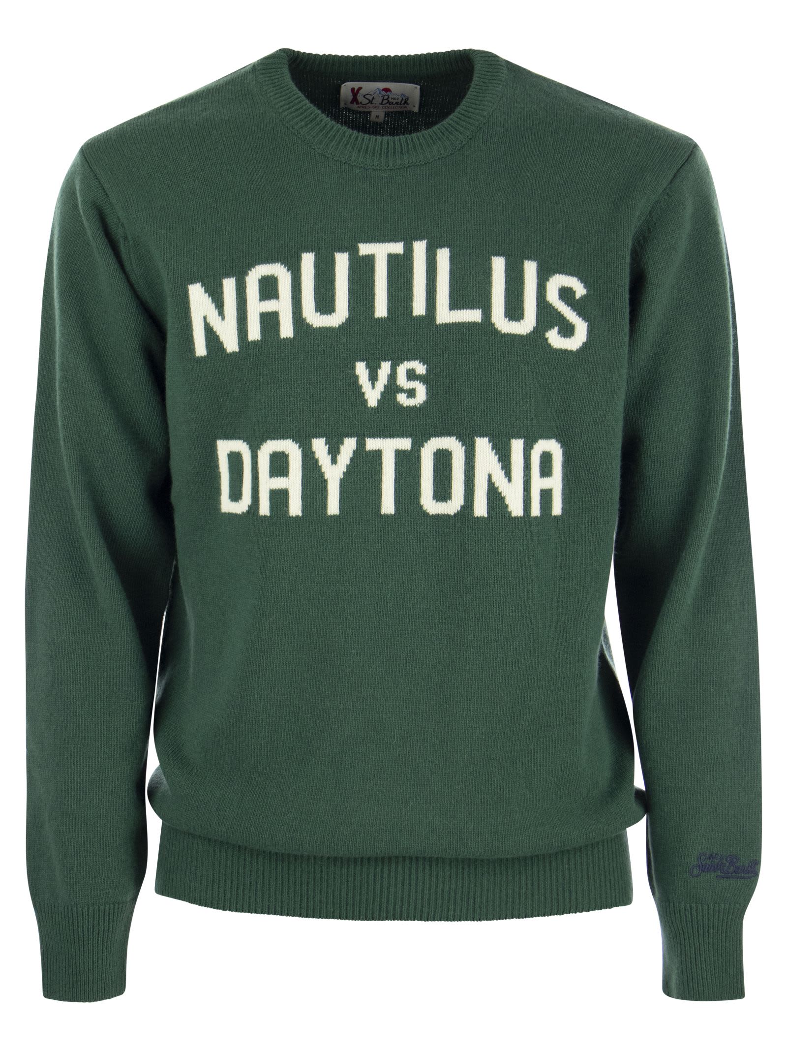 Mc2 Saint Barth Nautilus Vs Daytona Wool And Cashmere Blend Jumper In Green