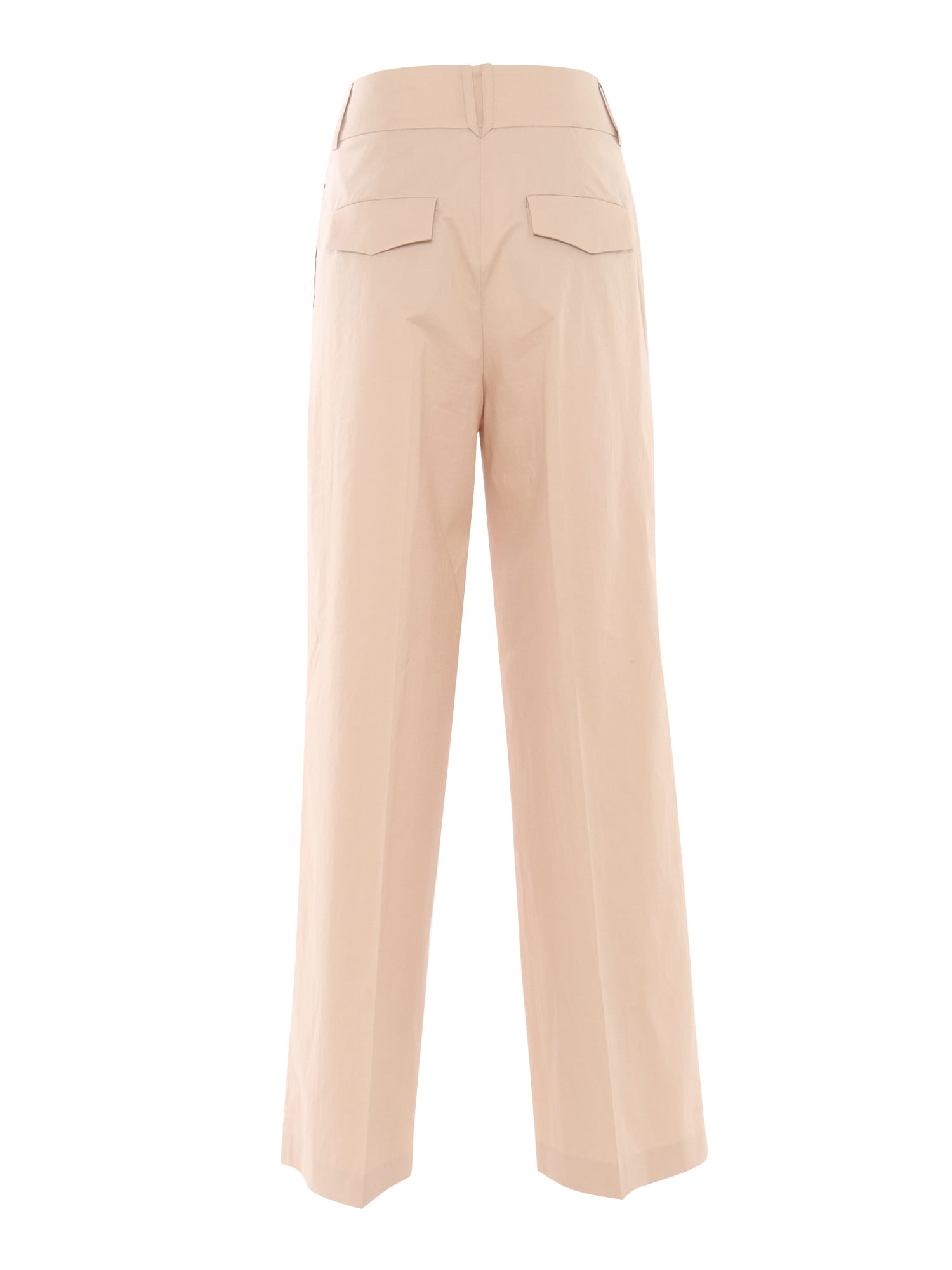 Peserico Wide-leg Tailored Trousers With High Waist In Pink