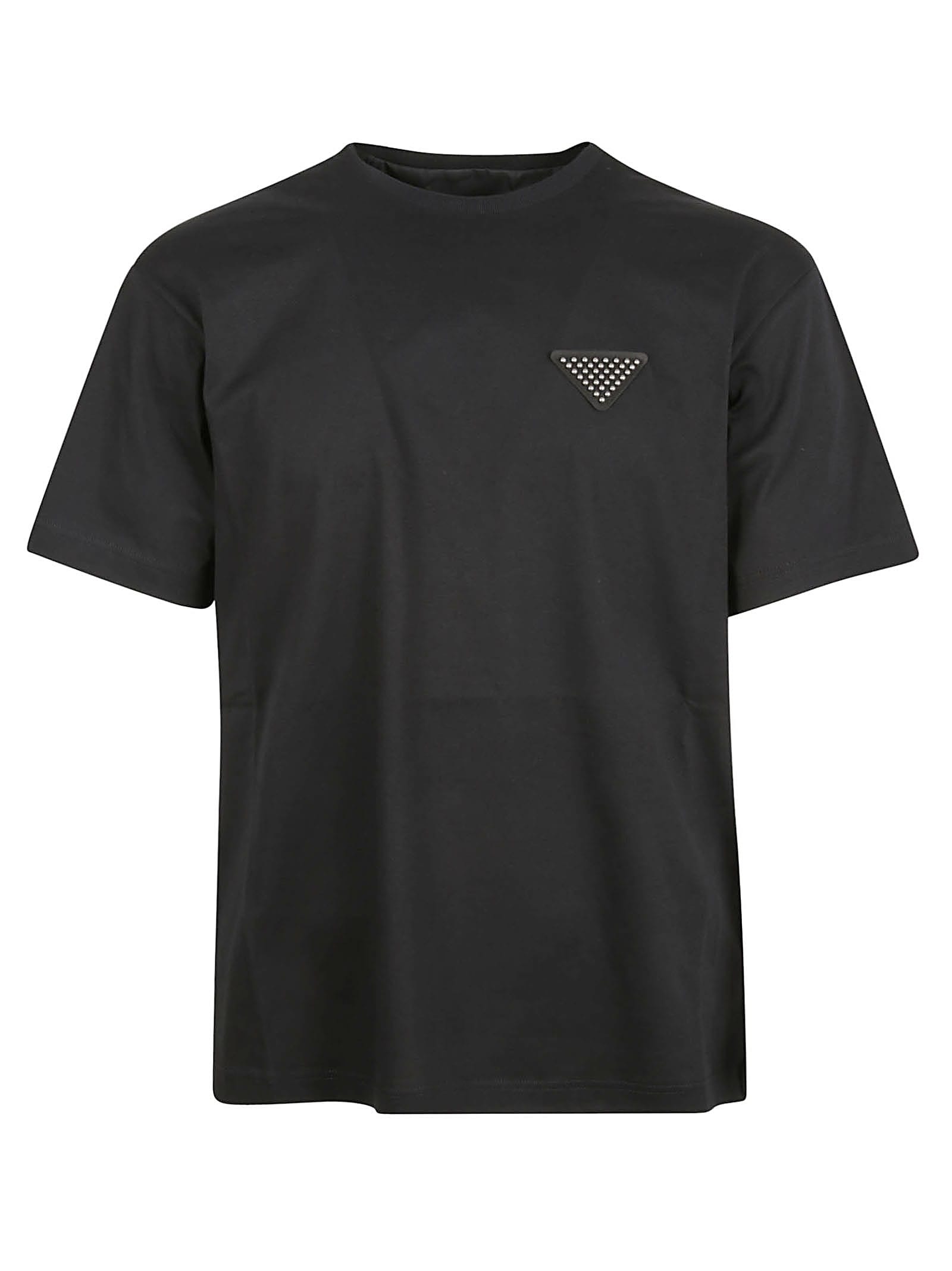 Prada Logo Triangle Beaded T-shirt