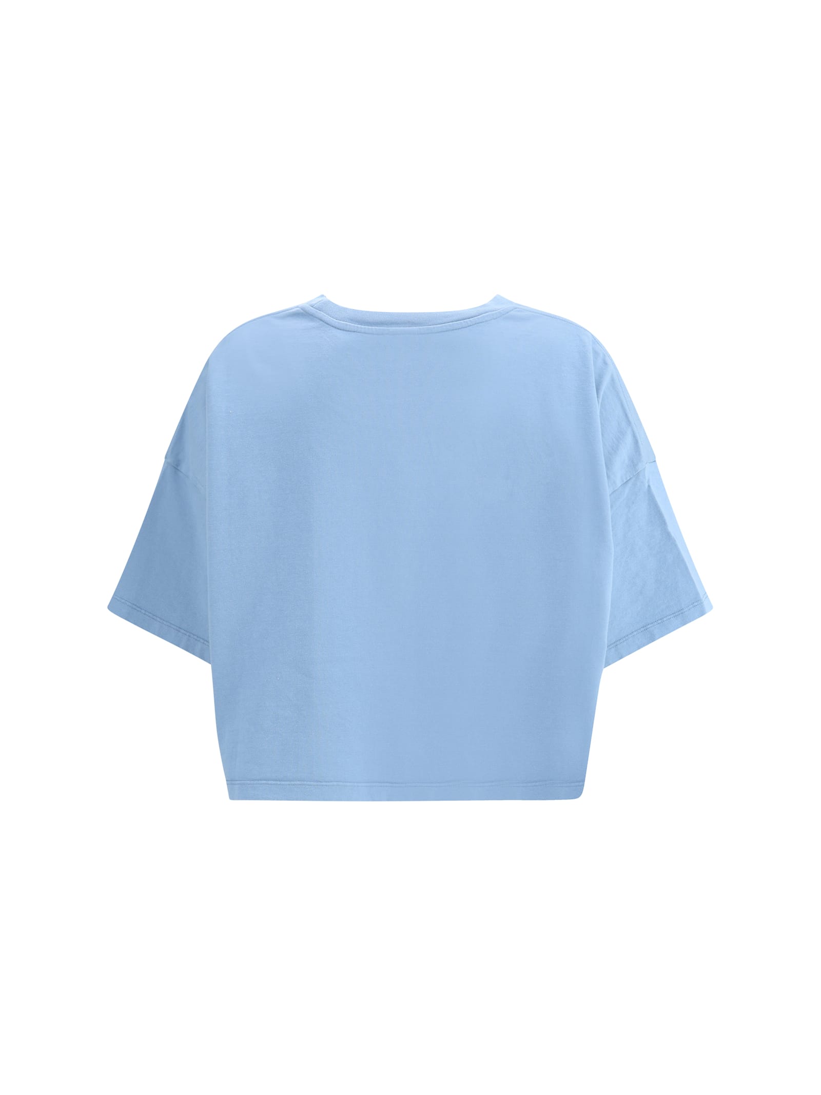 Chloé Women Logo Cotton Cropped T-shirt In Gold