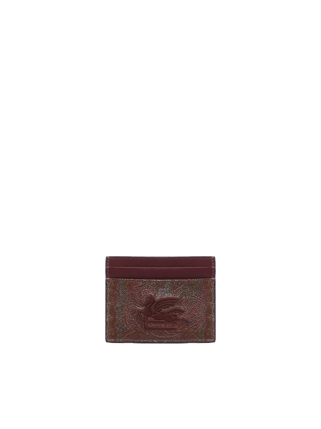 Card Holder With Paisley Motif And Logo