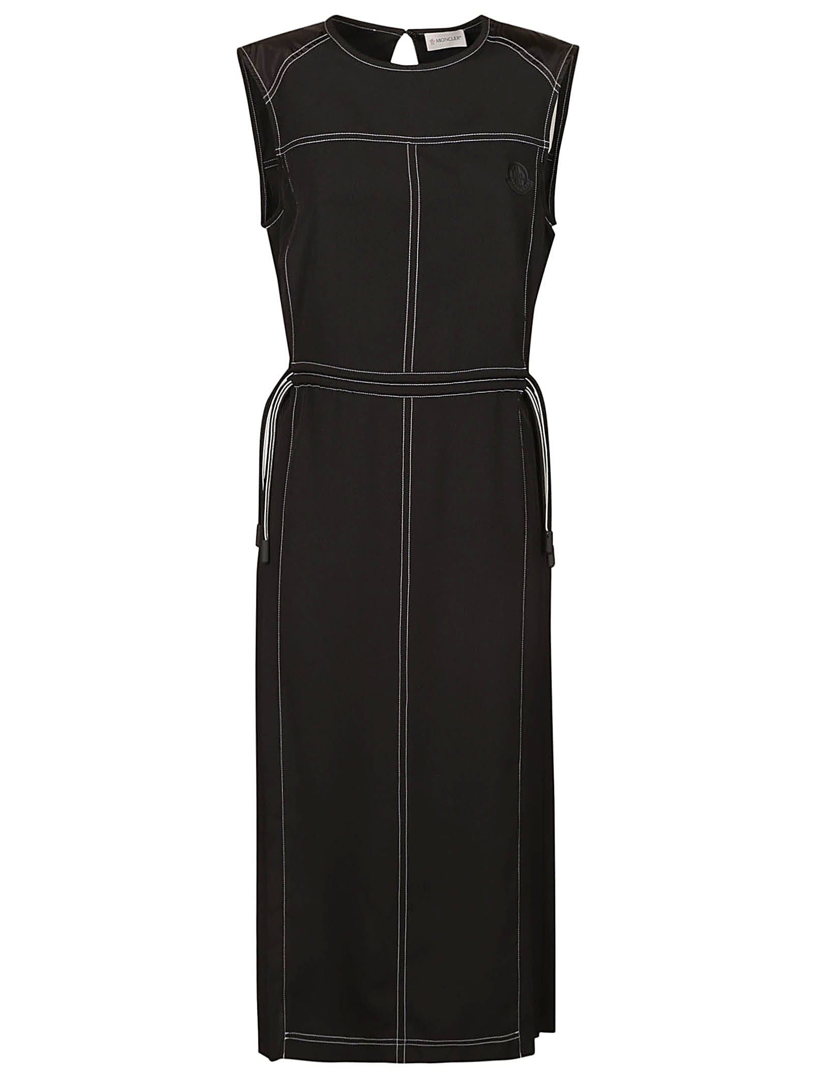 Shop Moncler Sleeveless Long-length Dress In Black