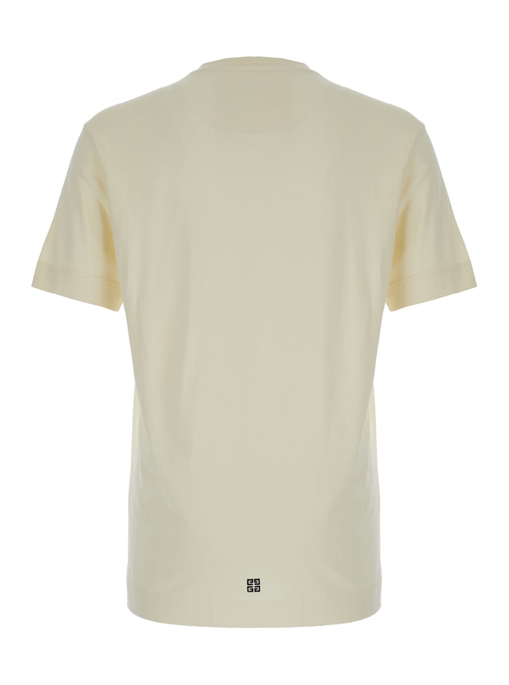 Shop Givenchy Light Yellow Crewneck T-shirt With  1952 Embroidery In Cotton Man In White