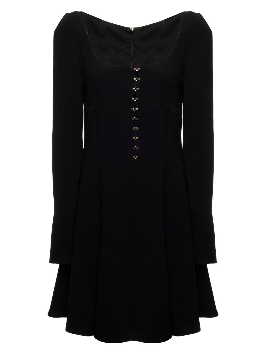 Shop Blumarine Black Viscose Corset Dress Woman