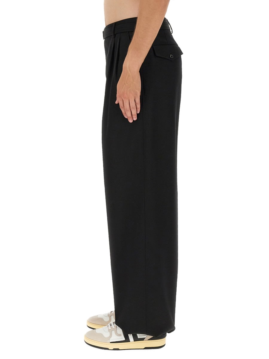 Lanvin Men Wide Leg Pants In Black