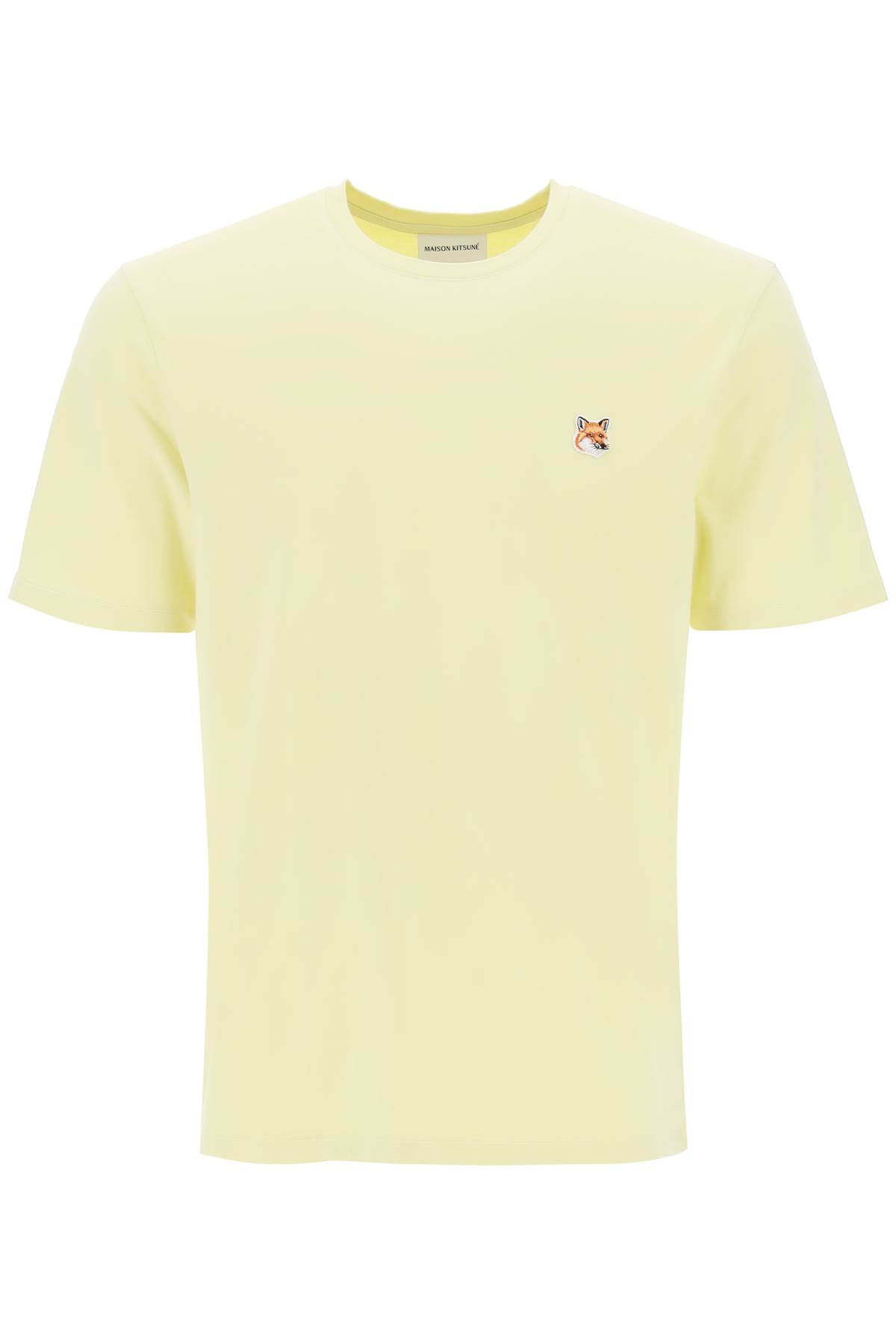 Shop Maison Kitsuné Fox Head T-shirt In Chalk Yellow (yellow)