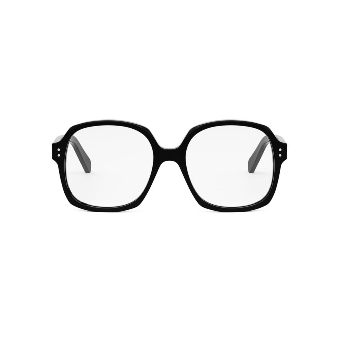 Celine Oversized Round Acetate Optical Glasses In 001 - Black