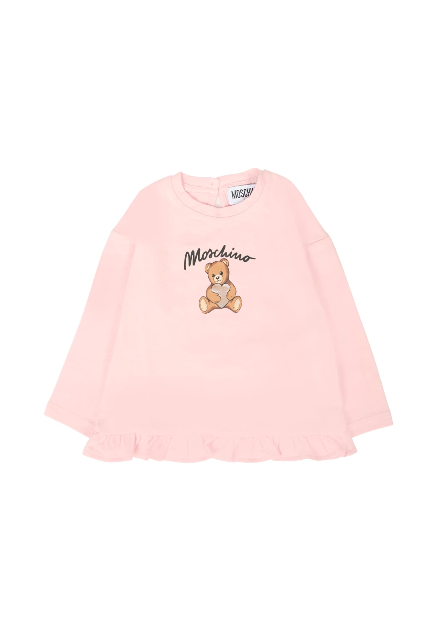 Moschino Pink T-shirt For Girl With Teddy Bear And Hear In Pink