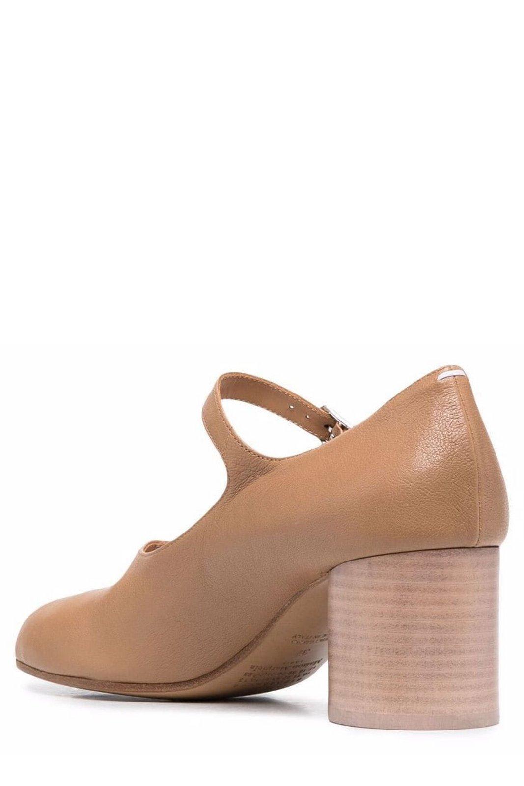 Shop Maison Margiela Tabi Ankle Strap Pumps In Nude