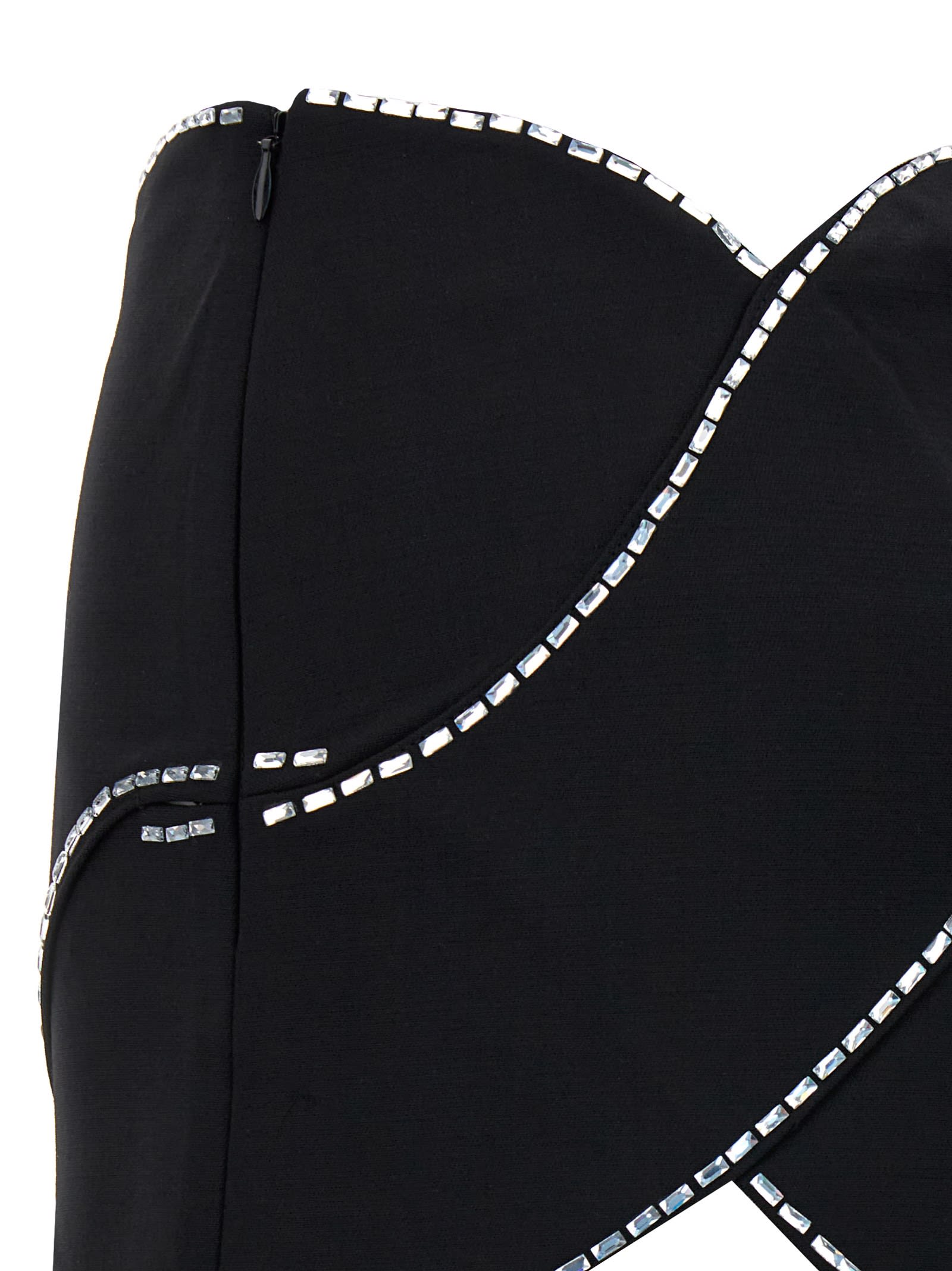 Shop Area Crystal Rope Mini Skirt In Black