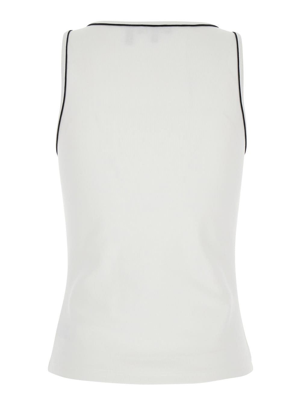 Theory White Sleeveless Top With Scoop Neck In Cotton Stretch Woman In Neutral