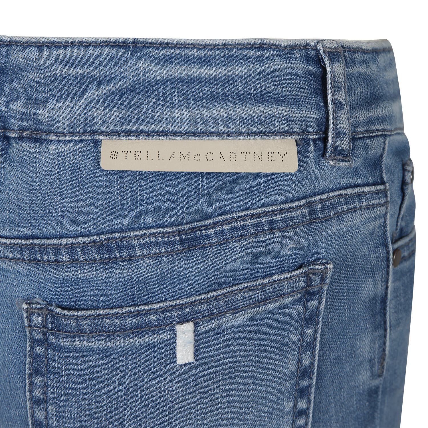 Shop Stella Mccartney Denim Flare Jeans For Girl With Fringes