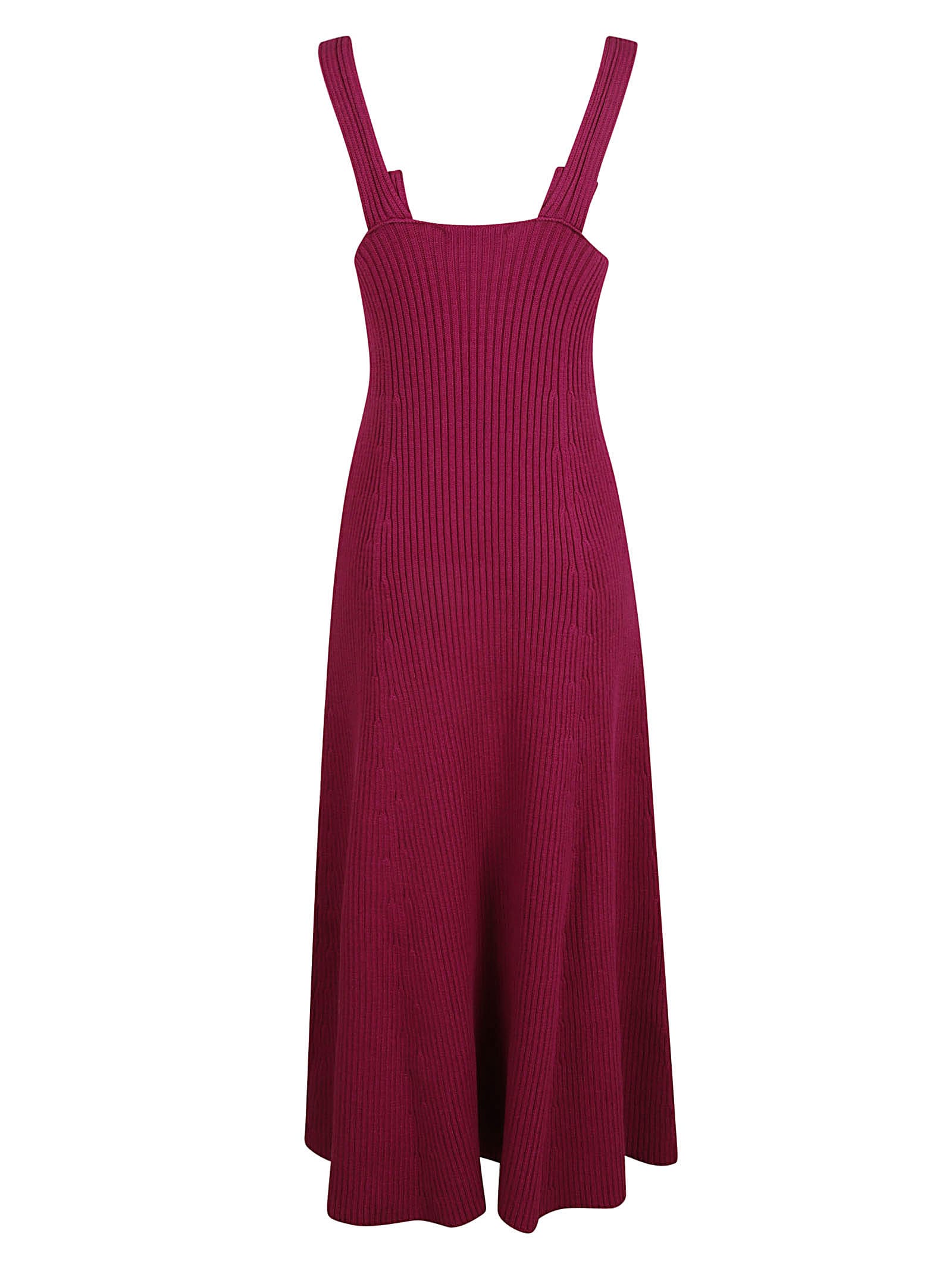 Shop Jil Sander Ribbed Tank Dress In Fuchsia