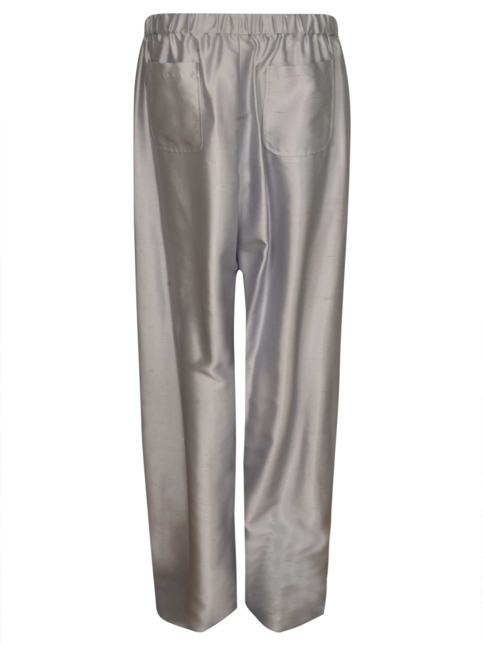 Shop Giorgio Armani Ribbed Waist Trousers In Forever Blue