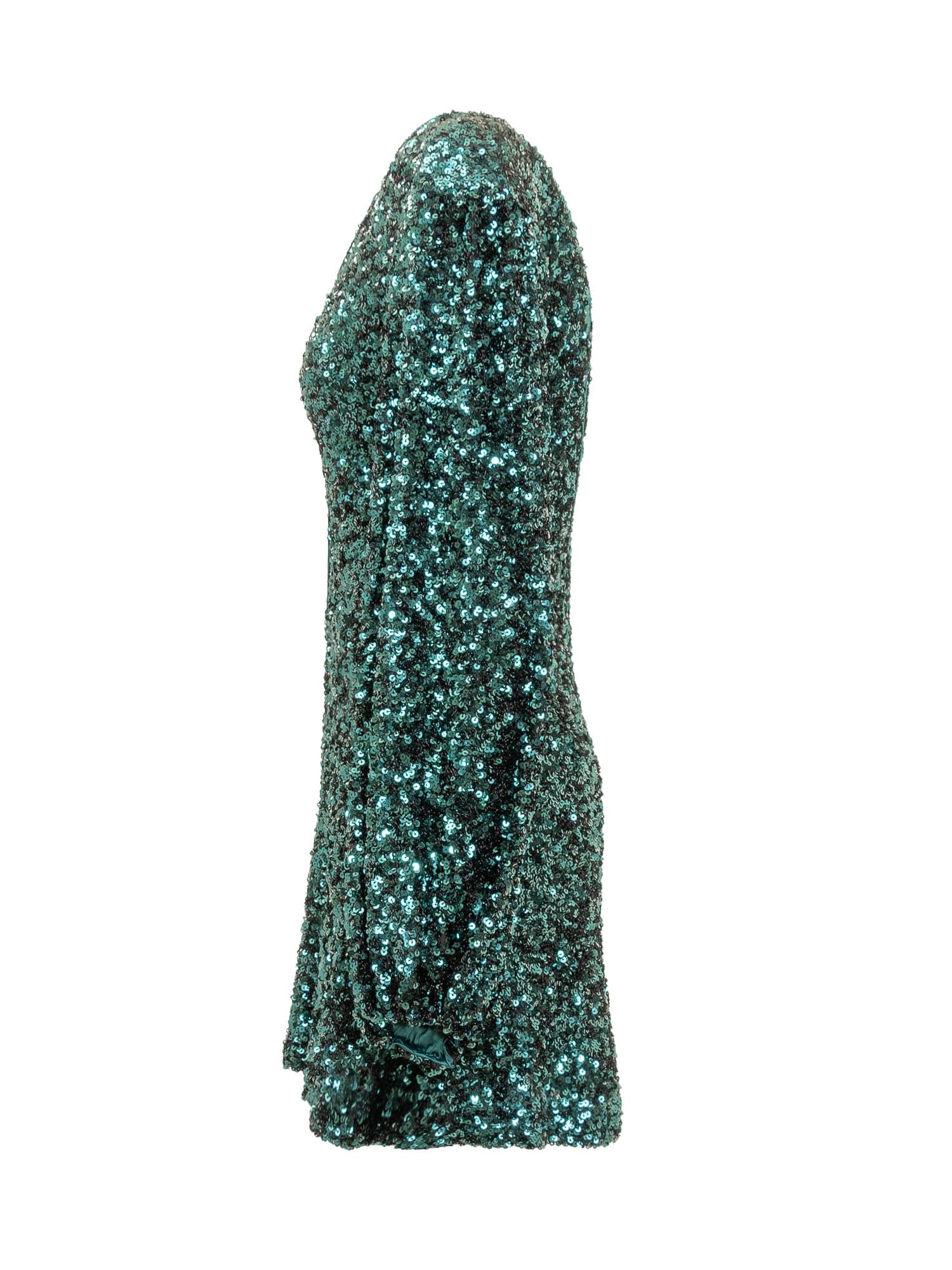 Shop Rotate Birger Christensen Sequin Coated Dress In Sea Moss