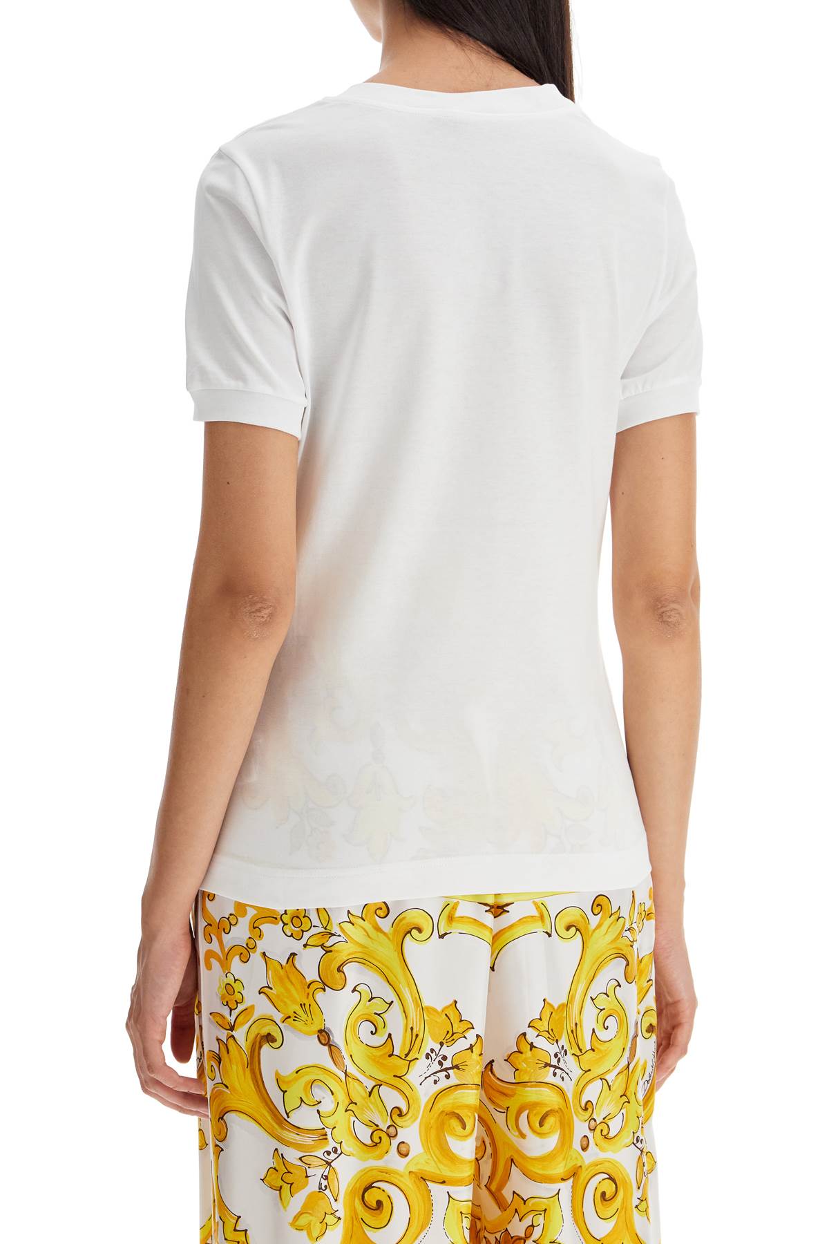 Shop Dolce & Gabbana Maiolica Dg Patch T In Ricamati (white)