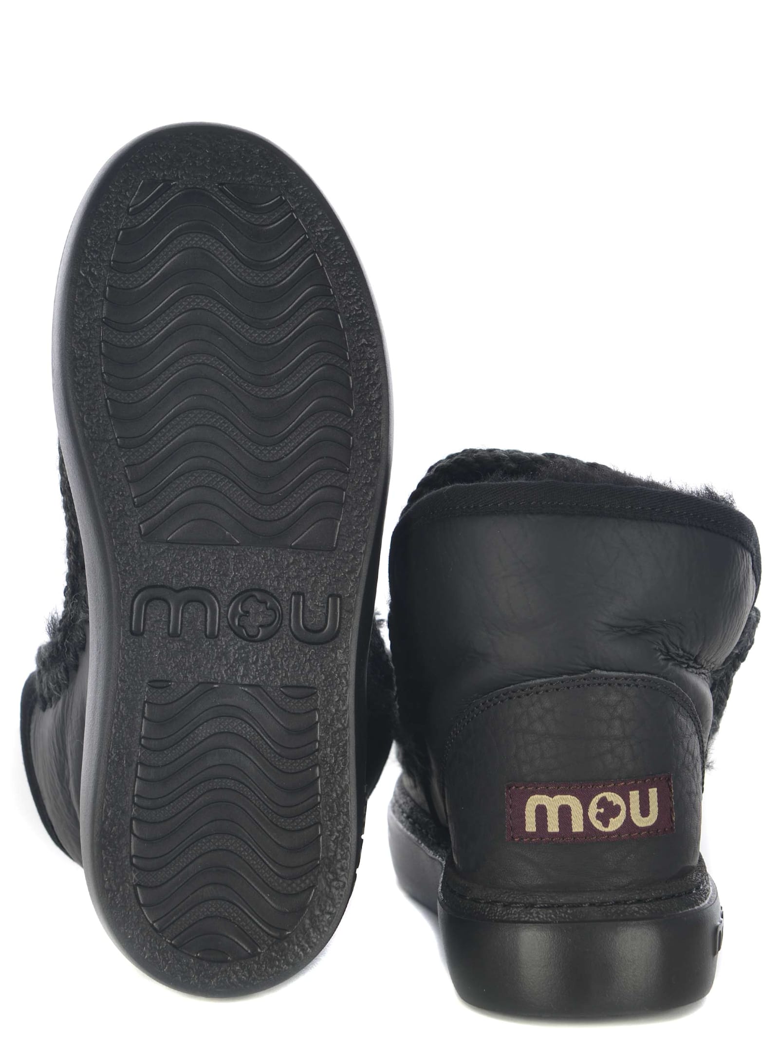 Shop Mou Boots  Eskimo Bold Made Of Genuine Leather In Black