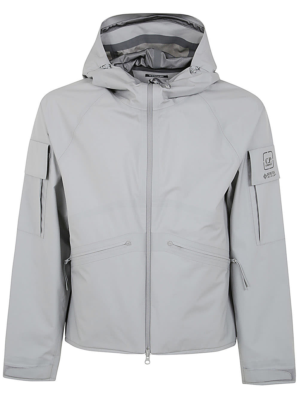 Shop C.p. Company Metropolis Series Gore-tex Infinium Hooded Jacket In Drizzle