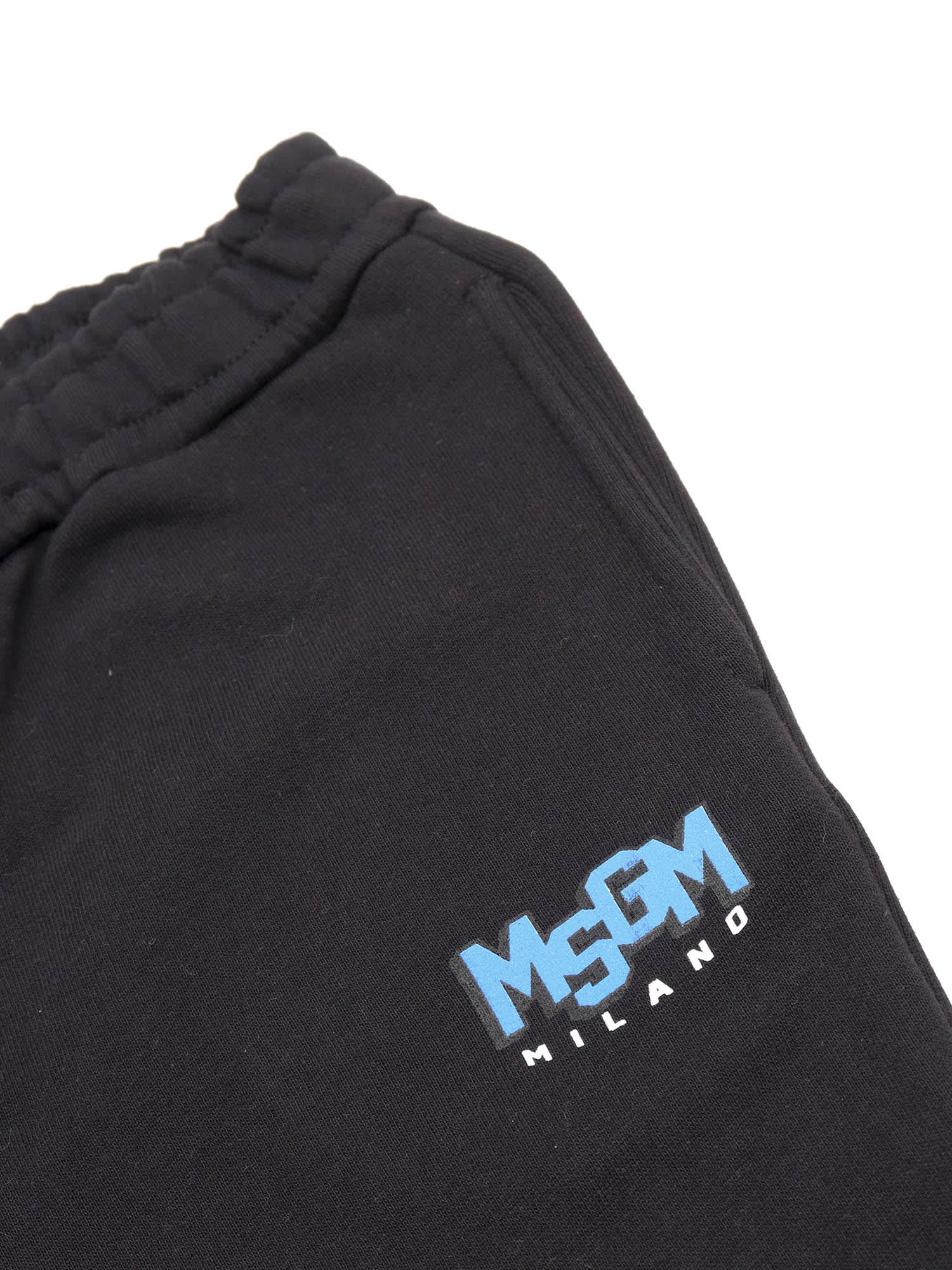 Msgm Fleece Pants Boy Nero/black In Black