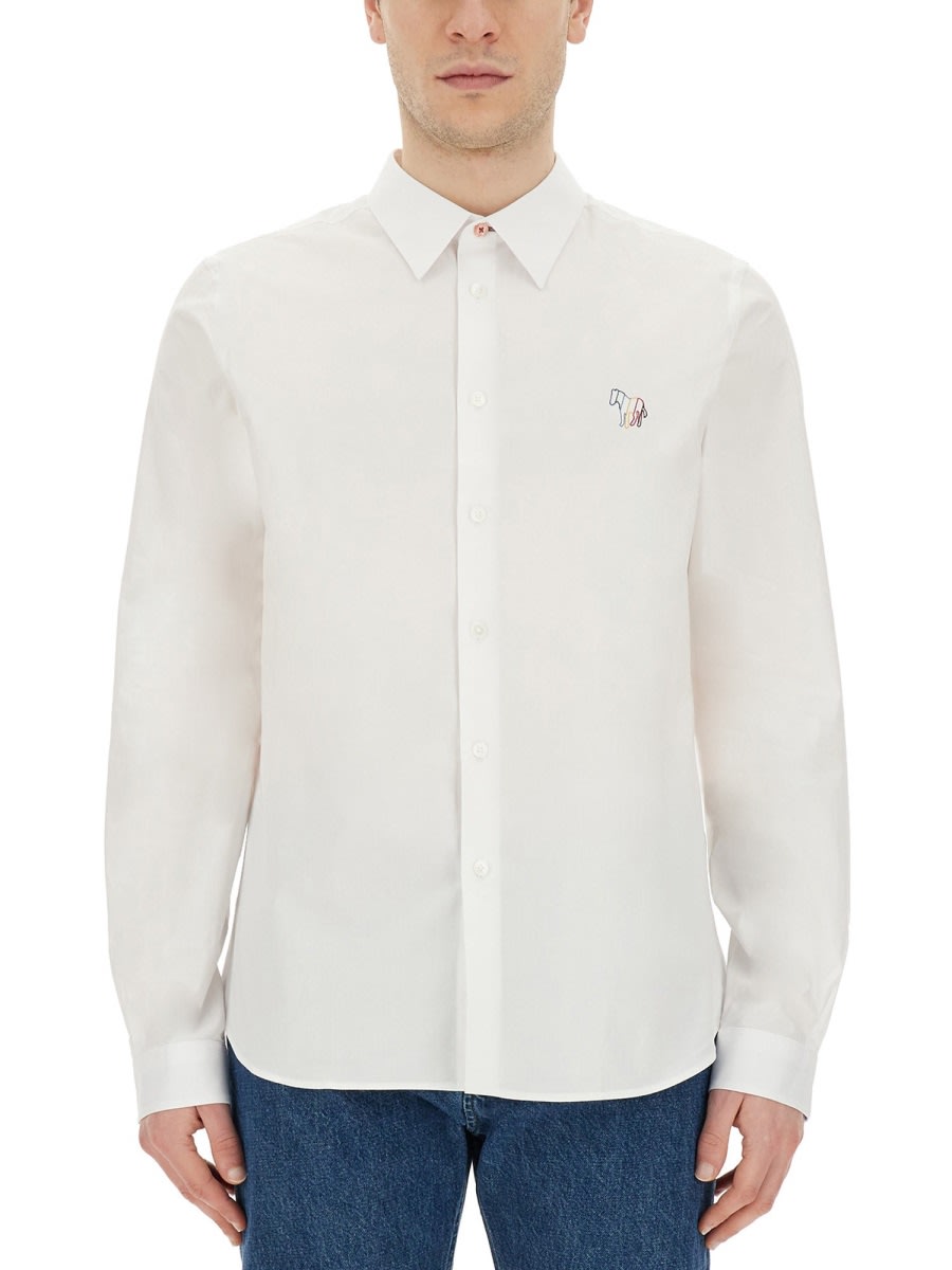 Shop Ps By Paul Smith Zebra Shirt In White