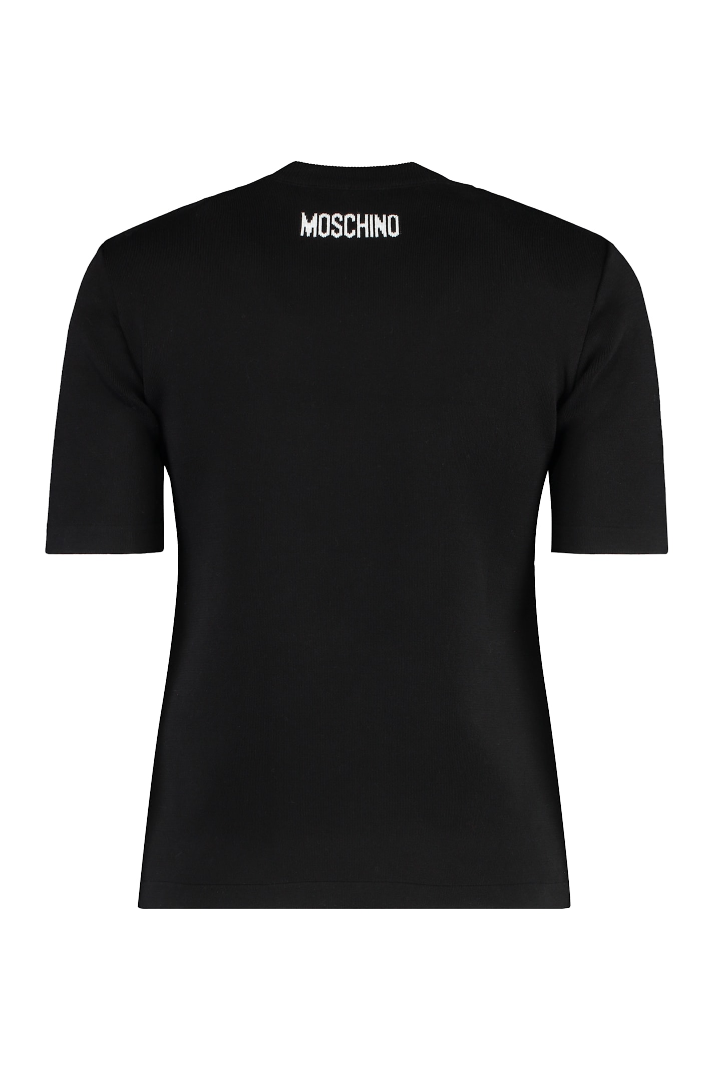 Moschino Short Sleeve Sweater In Black