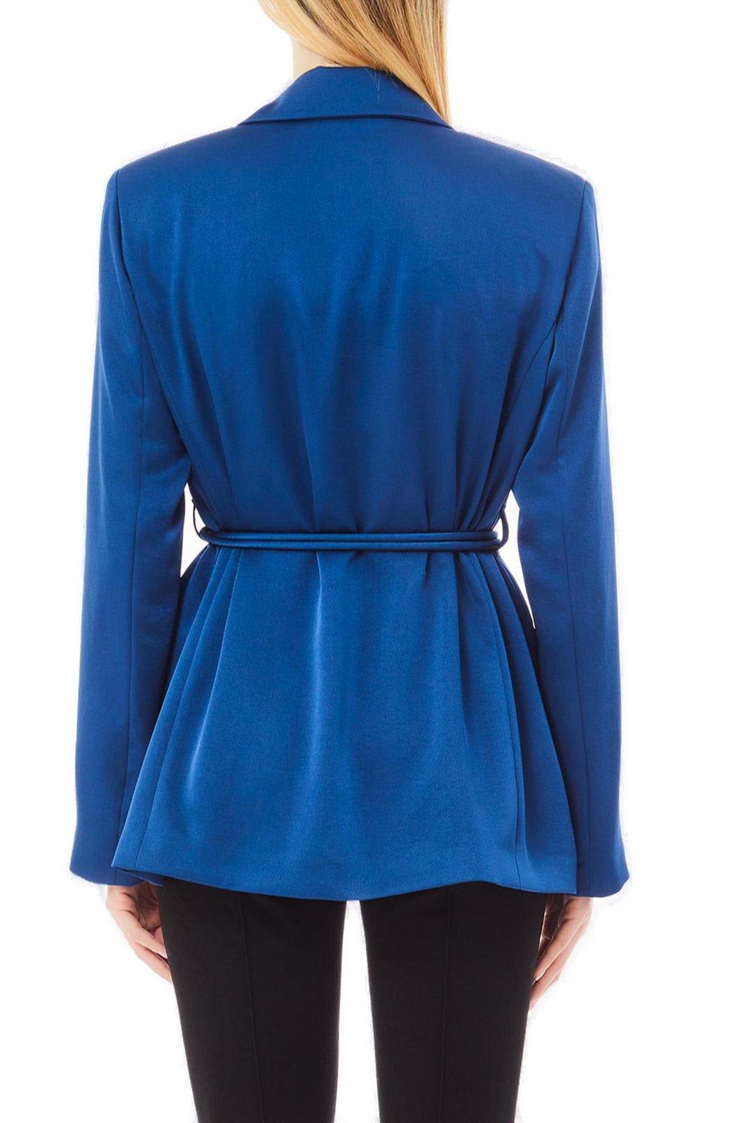 LIU •JO PEAK-LAPELS SATIN BLAZER