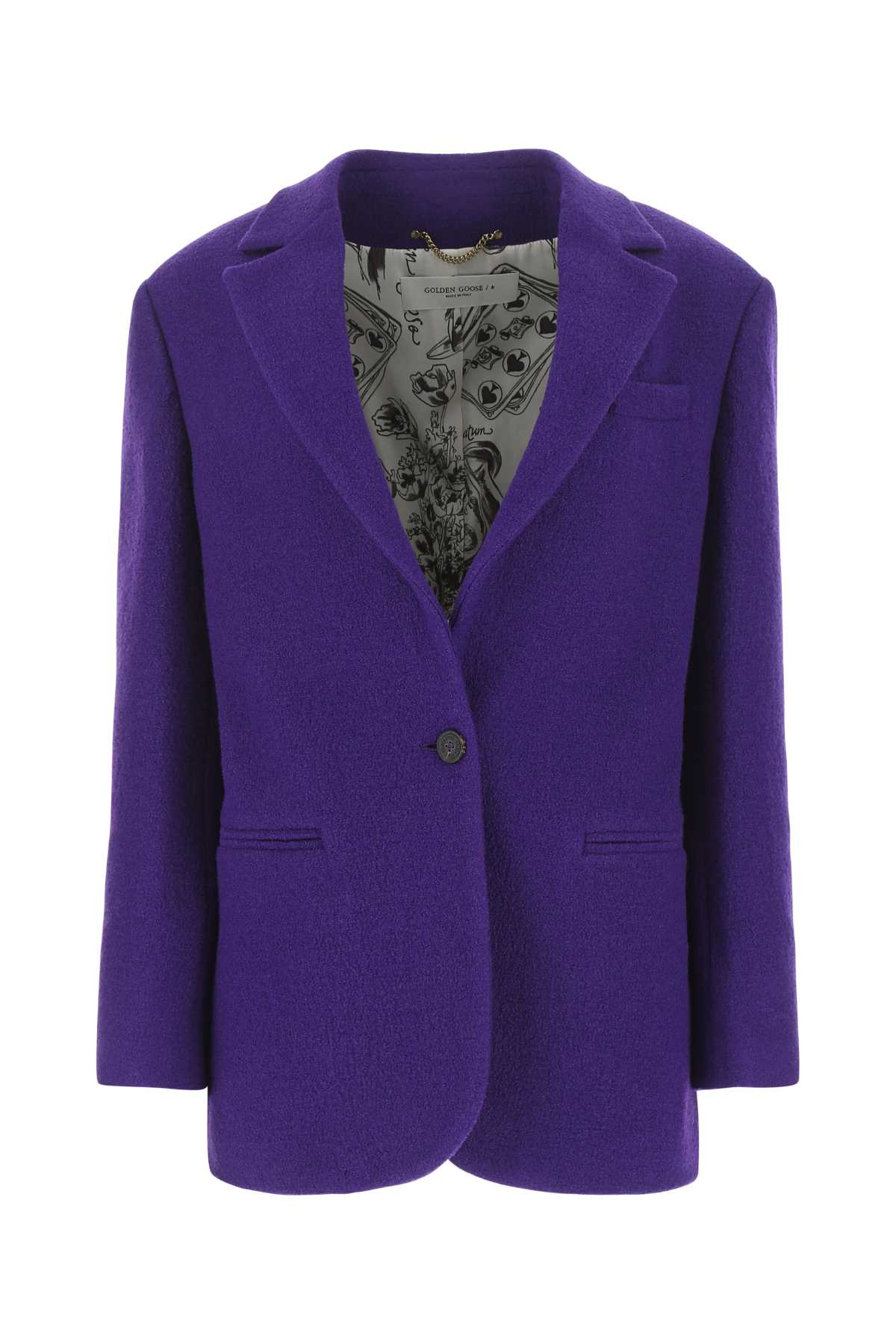 Shop Golden Goose Purple Bouclã© Blazer In 45378