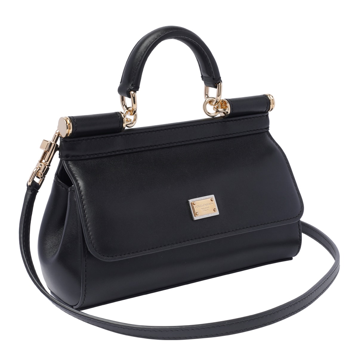 Shop Dolce & Gabbana Small Sicily Handbag In Black