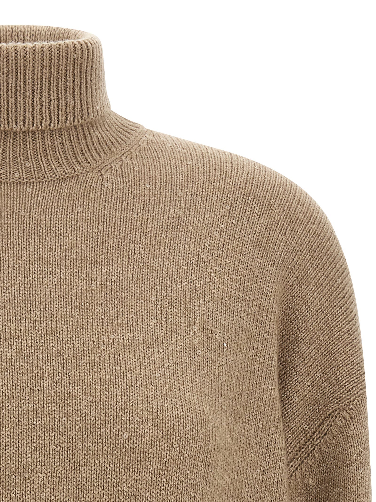 Brunello Cucinelli Sequin Sweater Sweaters And Cardigans Brown In Brown