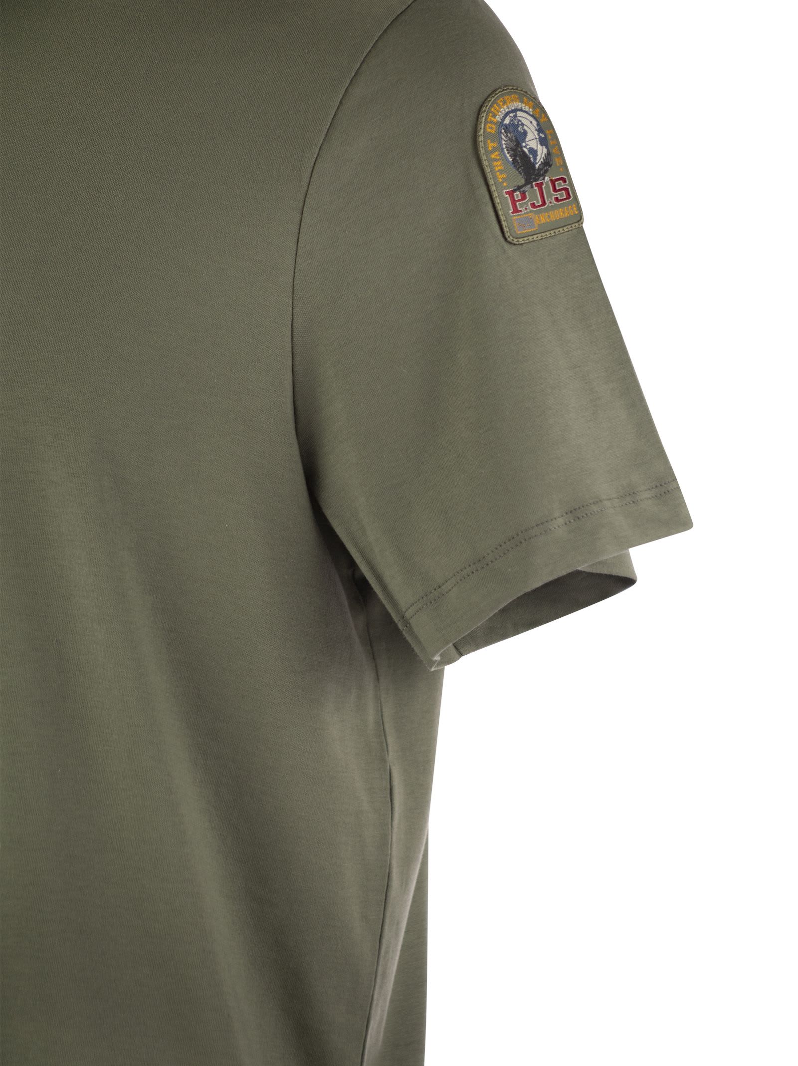 Shop Parajumpers Shispare Tee - Cotton Jersey T-shirt In Military Green