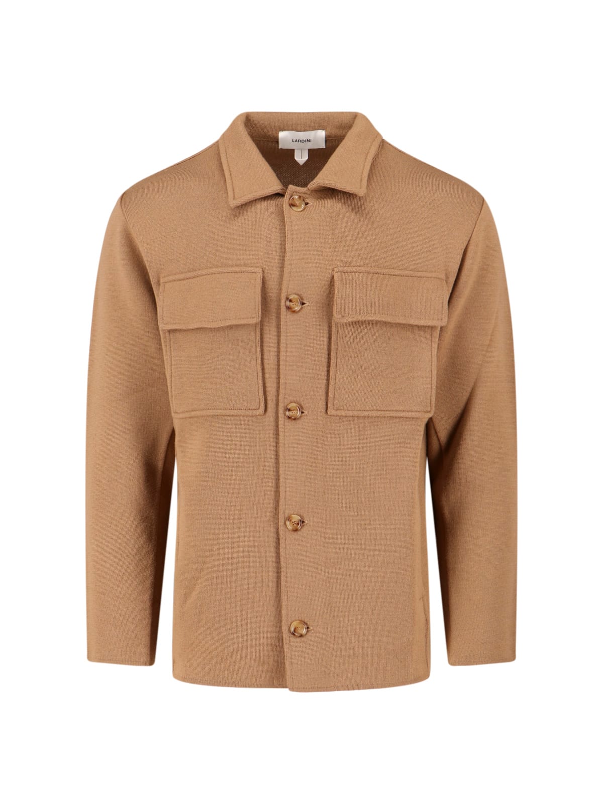 Lardini Relaxed Fit Jacket Front Pockets In Brown
