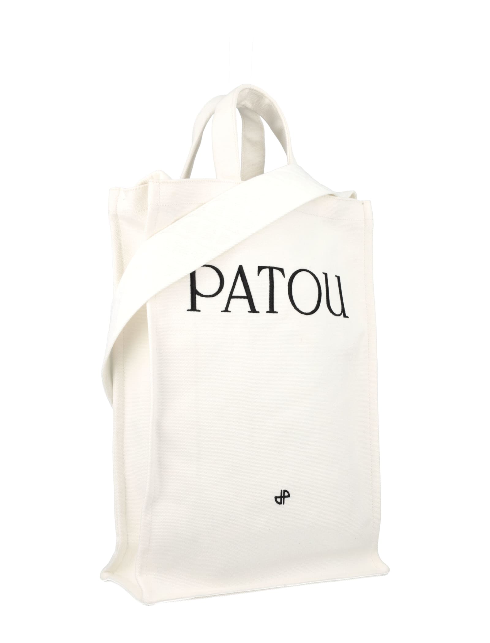 Patou Logo-print Vertical Tote Bag In White