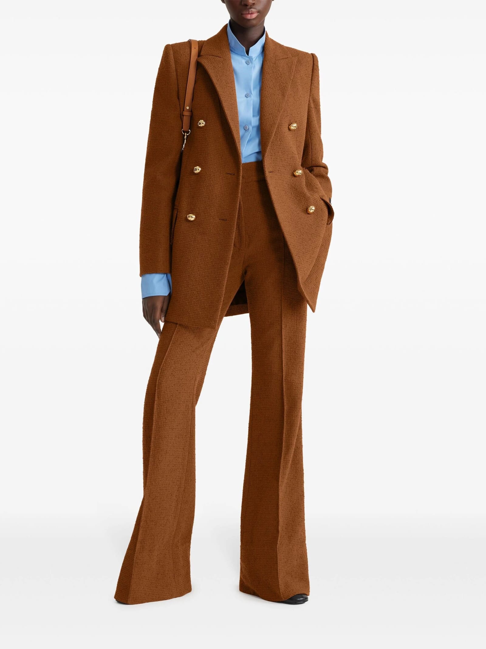 Patou Brown Wool Blend Blazer In Brown