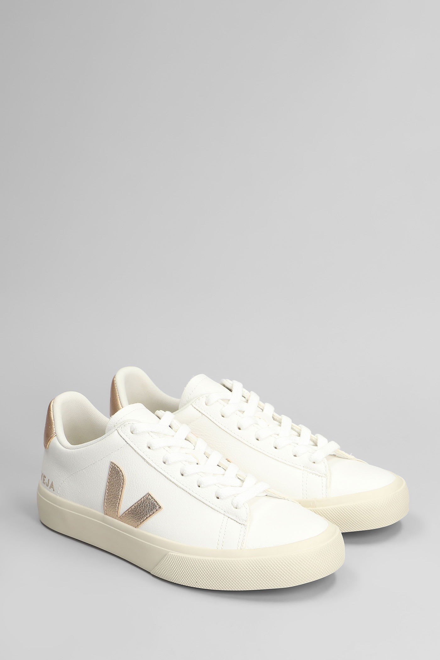 Veja Campo Sneakers In White Leather In Animal Print